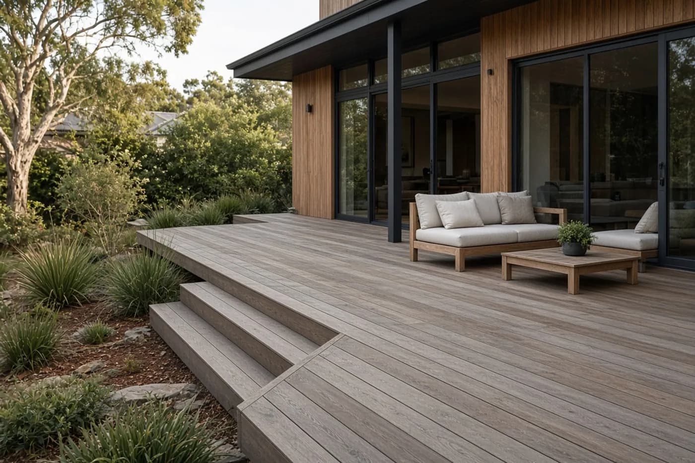 Custom timber decking at a Melbourne suburban home