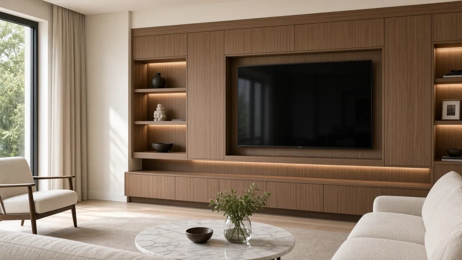 Custom TV entertainment unit in a Melbourne living room